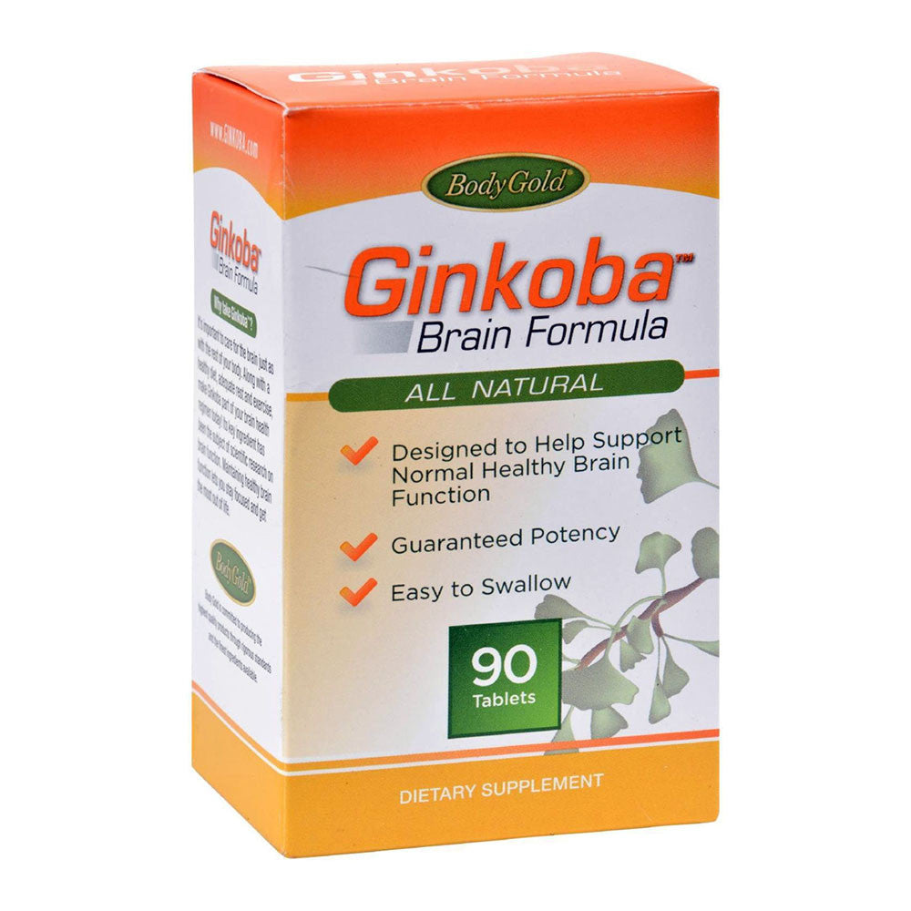 Ginkoba Brain Formula All Natural Dietary Supplement Tablets, 90 Ea